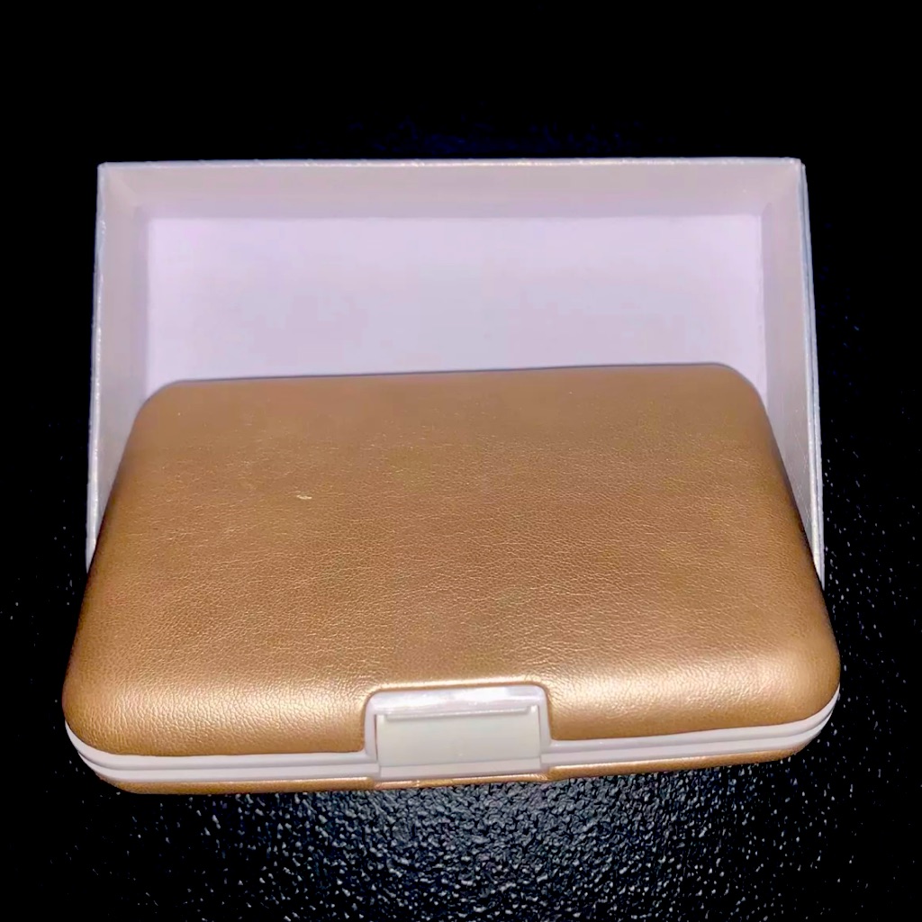 Card Case Wallet Gold Colored New In Box